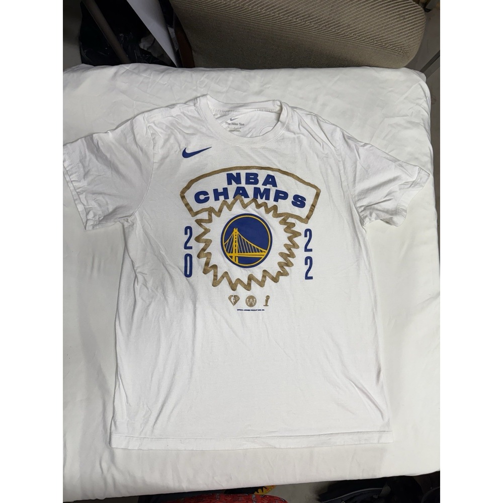 Nike Golden State‎ Warriors 2022 NBA Champs White T Shirt Roster Mens Size L - Picture 2 of 7